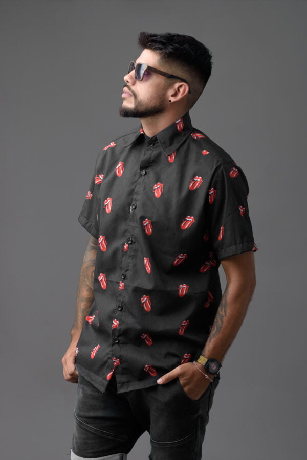 Camisa The Rolling Stones Negra Tradicional de Factory Rock @factoryrock.ar