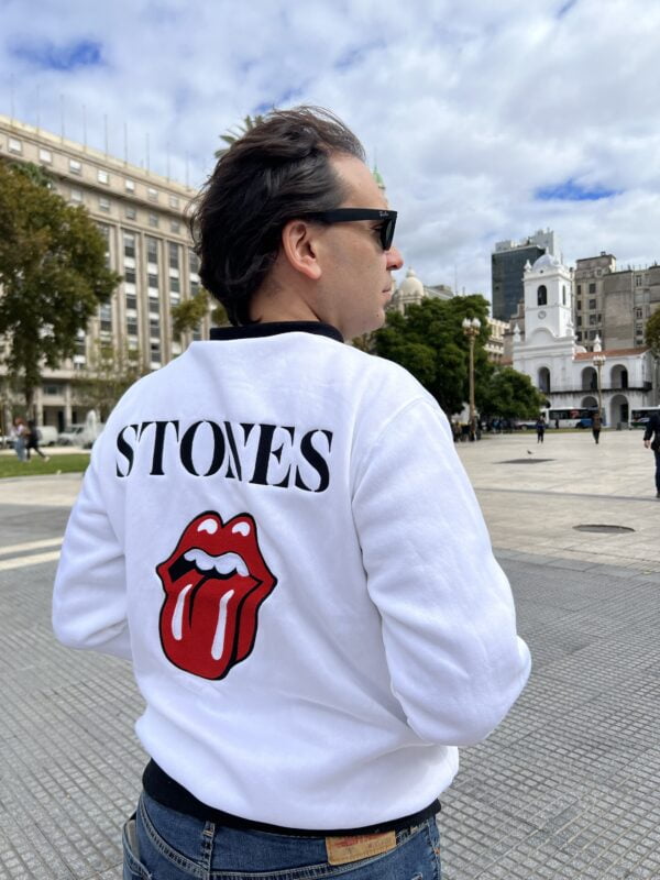 Campera Frisa Bordada Rolling Stones Factory Rock