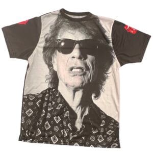MIck Jagger Hackney Diamonds Remera Blanco y Negro de Factory Rock @factoryrock.ar