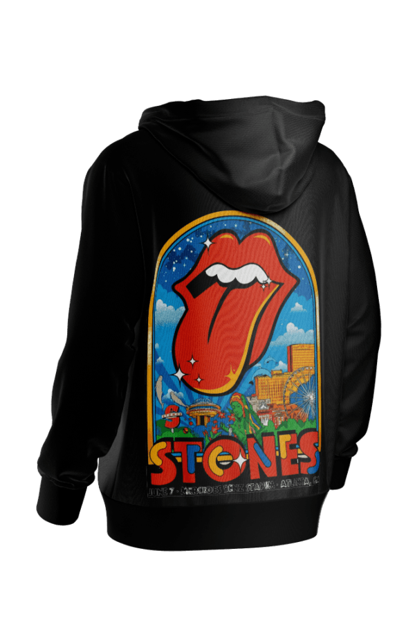 Buzo frisado con capucha The Rolling Stones Atlanta 2024 disponible en https://factoryrock.com.ar