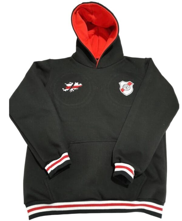 Buzo Bordado Frisado Premium Club Atletico River Plate con las Islas Malvinas con los colores de la banda conseguilo en https://factoryrock.com.ar