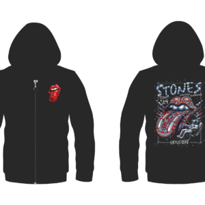 Campera Negra The Rolling Stones confeccionada en Neoprene o Frisa Invisible