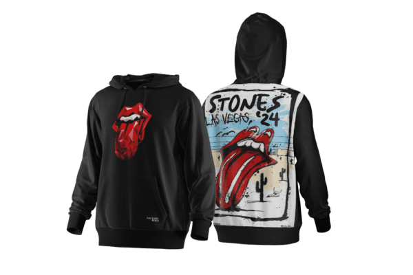 Buzo Canguro Frisado Premium The Rolling Stones Las Vegas 2024 disponible en @factoryrock.ar