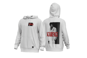 SCARFACE buzo canguro opcion cuello redonde conseguilo en: https://factoryrock.com.ar