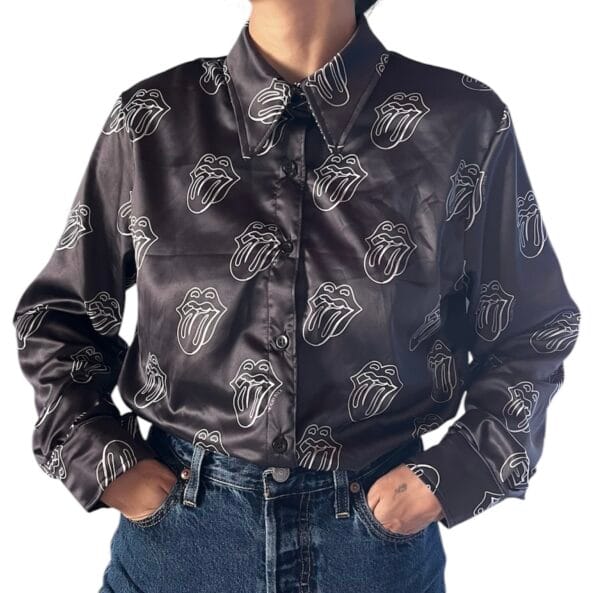 PAINT IT BLACK SEDA Camisa de Seda Natural The Rolling Stones Paint it Black solo en @factoryrock.ar