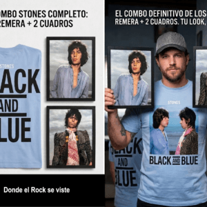 Combo 2 Cuadros Mick Jagger y Keith Richards Black and Blue Sessions+ remera Black and Blue