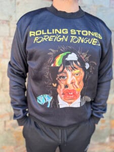 Buzo Frisado Estampado The Rolling Stones Foreign Tongues exclusiva de Factory Rock @factoryrock.ar