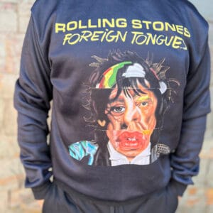 Buzo Frisado Estampado The Rolling Stones Foreign Tongues exclusiva de Factory Rock @factoryrock.ar